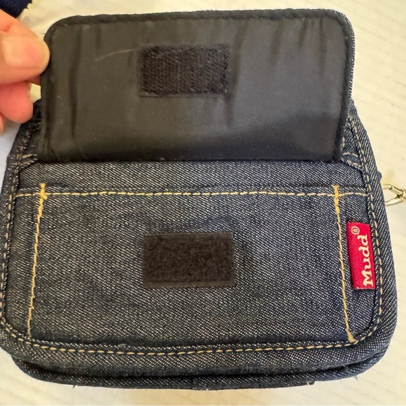 Mudd Denim Jean Red Blue Crossbody Bag Purse Y2K Satchel Bag - Picture 6 of 11